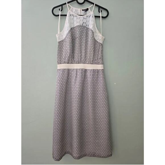 Raoul Caroline 100% Silk Lace Print Dress US 14 NWT Elegant Midi Cocktail - Picture 3 of 10